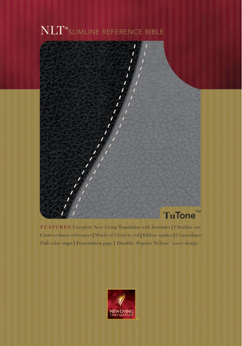 Slimline Reference Bible NLT1, TuTone - Imitation Leather Black/Grey