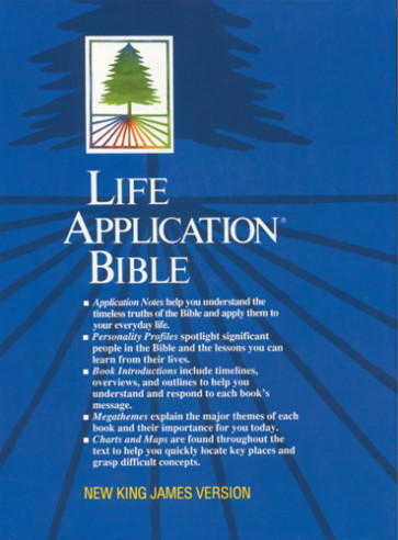 Life Application Bible: NKJV - Bonded Leather Navy