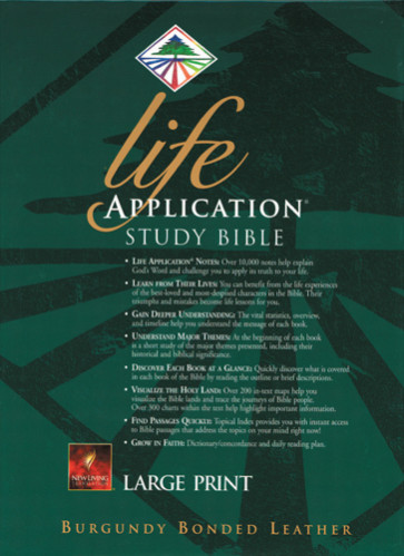 Life Application Study Bible Large Print: NLT1 - Bonded Leather Burgundy With ribbon marker(s)