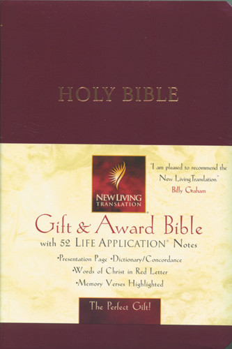 Gift and Award Bible: NLT1 - Imitation Leather Burgundy