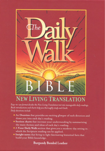 The Daily Walk Bible: NLT1 - Bonded Leather Burgundy