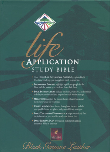 Life Application Study Bible: NLT1 - Sewn Black Genuine Leather