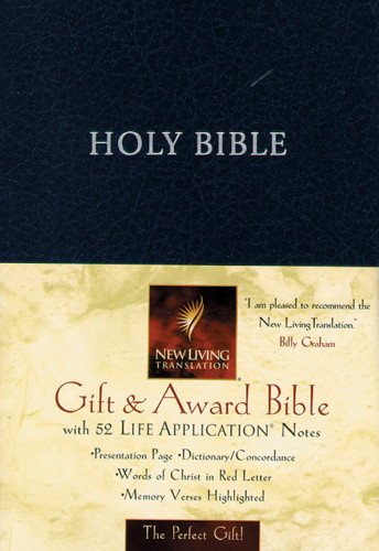 Gift and Award Bible: NLT1 - Imitation Leather Navy