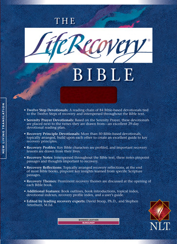 The Life Recovery Bible: NLT1 - Bonded Leather Burgundy With ribbon marker(s)