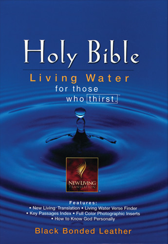 Living Water Bible: NLT1 - Bonded Leather Black With ribbon marker(s)