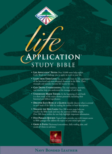 Life Application Study Bible: NLT1 - Bonded Leather Navy