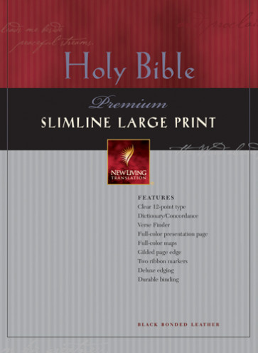 Premium Slimline Bible Large Print: NLT1 - Bonded Leather Black