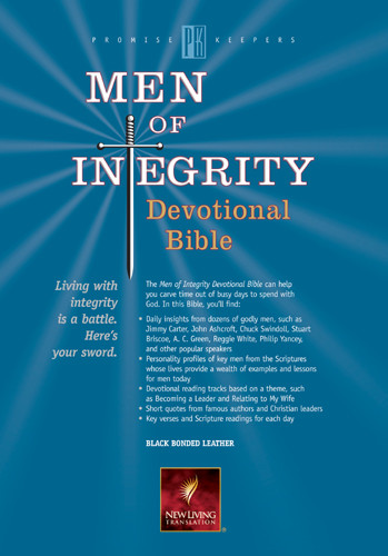 Men of Integrity Devotional Bible: NLT1 - Bonded Leather Black/Gold With ribbon marker(s)