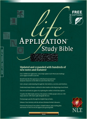 Life Application Study Bible NLT - LeatherLike Black With thumb index and ribbon marker(s)