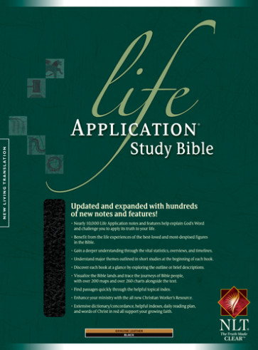 Life Application Study Bible NLT - Genuine Leather Black With ribbon marker(s)