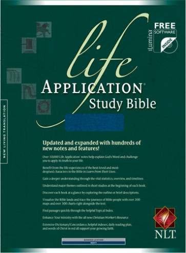 Life Application Study Bible NLT - Bonded Leather Navy With ribbon marker(s)