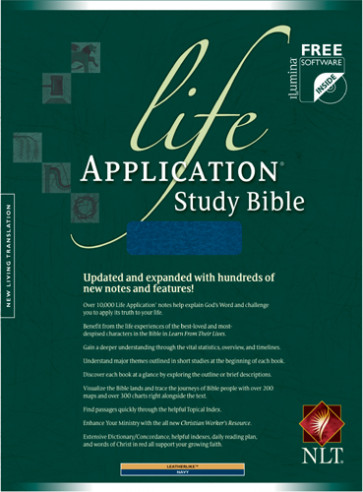 Life Application Study Bible NLT - LeatherLike Navy With ribbon marker(s)