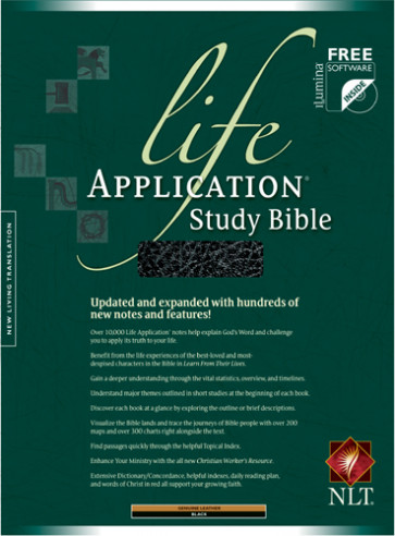 Life Application Study Bible NLT - Genuine Leather Black With thumb index and ribbon marker(s)