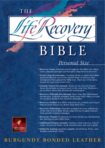 The Life Recovery Bible Personal Size: NLT - Bonded Leather Burgundy With ribbon marker(s)