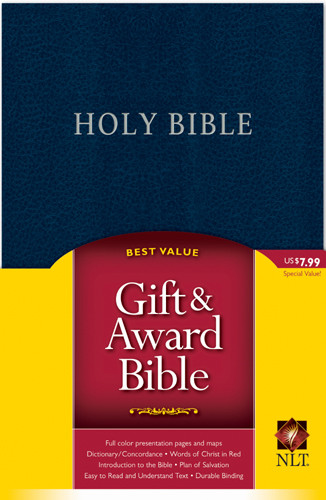 Gift and Award Bible NLT - Imitation Leather Navy