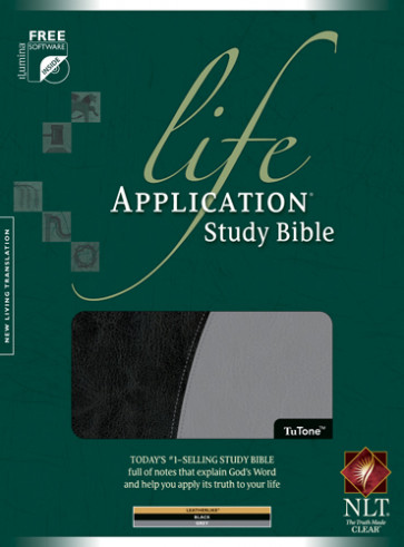 Life Application Study Bible NLT, TuTone - LeatherLike Black/Grey With ribbon marker(s)