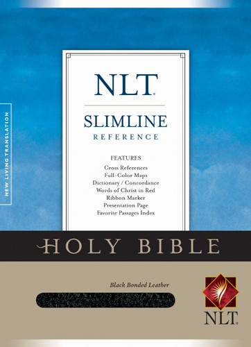Slimline Reference Bible NLT - Bonded Leather Black With ribbon marker(s)