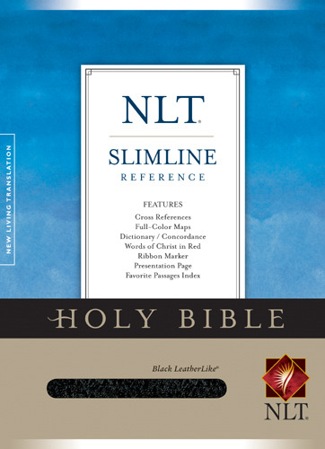 Slimline Reference Bible NLT - LeatherLike Black With ribbon marker(s)