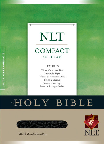 Compact Edition Bible NLT - Bonded Leather Black With ribbon marker(s)