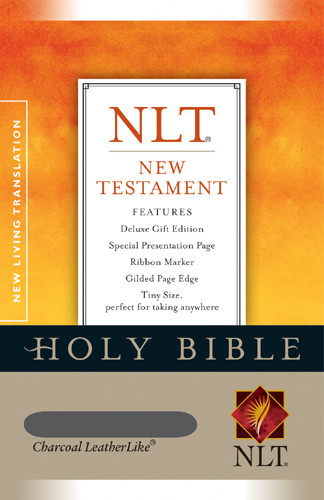 New Testament: NLT - LeatherLike Charcoal With ribbon marker(s)