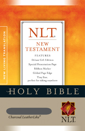 New Testament: NLT - LeatherLike Charcoal With ribbon marker(s)