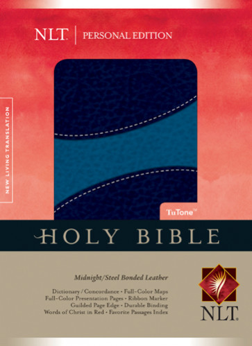 Holy Bible NLT, Personal Edition, TuTone - Bonded Leather Midnight/Steel With ribbon marker(s)