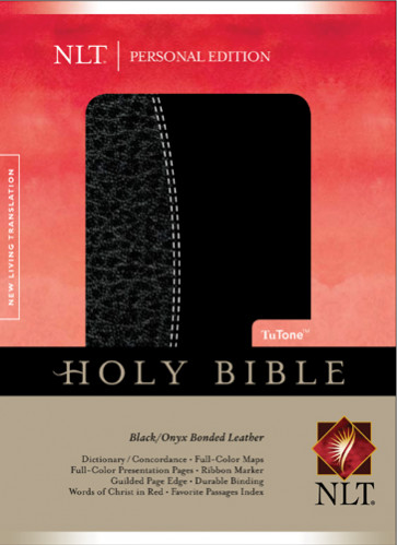 Holy Bible NLT, Personal Edition, TuTone - Bonded Leather Black/Onyx With ribbon marker(s)