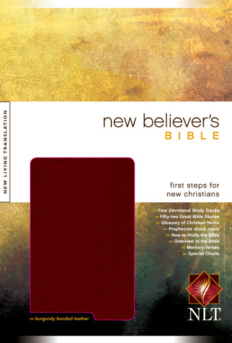 New Believer's Bible NLT - Bonded Leather Burgundy