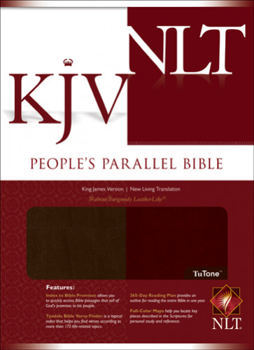 People's Parallel Edition KJV/NLT, TuTone - LeatherLike Walnut/Burgundy