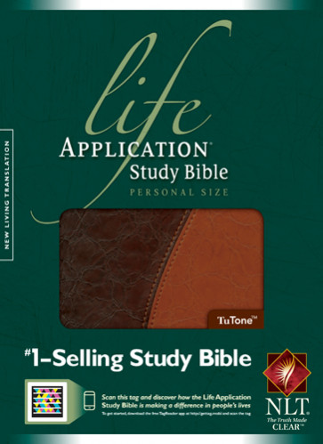 Life Application Study Bible NLT, Personal Size, TuTone - LeatherLike Brown/Tan