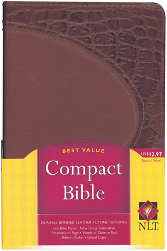 Compact Edition Bible NLT, TuTone - Bonded Leather Brown