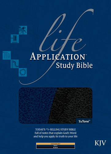 Life Application Study Bible KJV, TuTone - LeatherLike Black/Navy