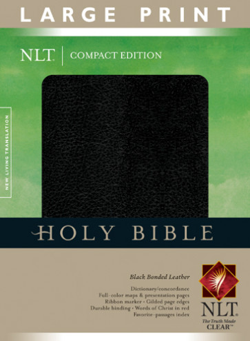 Compact Edition Bible NLT, Large Print - Bonded Leather Black