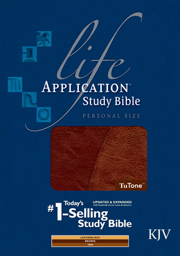 Life Application Study Bible KJV, Personal Size, TuTone - LeatherLike Brown/Tan TuTone Brown