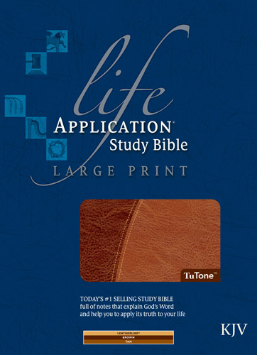 Life Application Study Bible KJV, Large Print, TuTone - LeatherLike Brown/Tan With ribbon marker(s)