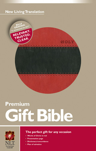 Premium Gift Bible NLT, TuTone - LeatherLike Red/Black TuTone