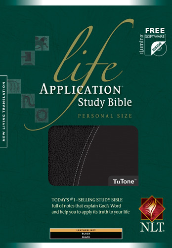 Life Application Study Bible NLT, Personal Size, TuTone - LeatherLike Black/Black TuTone With ribbon marker(s)