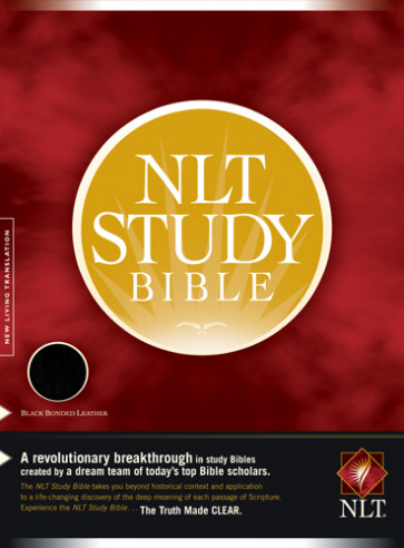 NLT Study Bible - Leather / fine binding With printed dust jacket and thumb index