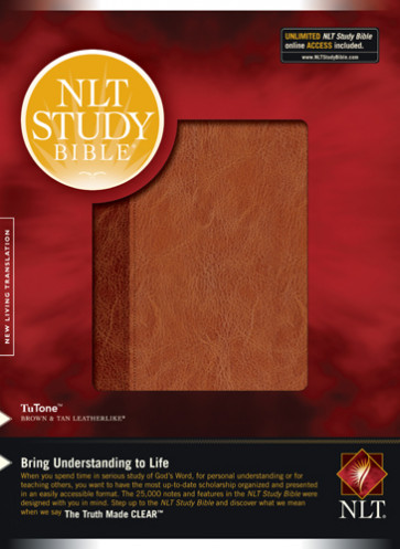 NLT Study Bible, TuTone - LeatherLike With printed dust jacket