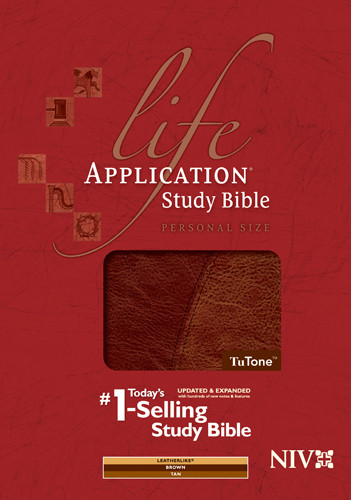 Life Application Study Bible NIV, Personal Size TuTone - LeatherLike Brown/Tan TuTone Brown