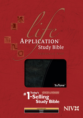 Life Application Study Bible NIV, Personal Size TuTone - LeatherLike Black/Black TuTone