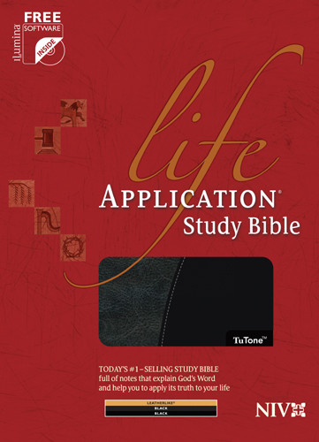 Life Application Study Bible NIV, TuTone - LeatherLike Black/Black TuTone