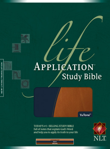 Life Application Study Bible NLT, TuTone - LeatherLike Navy/Brown TuTone
