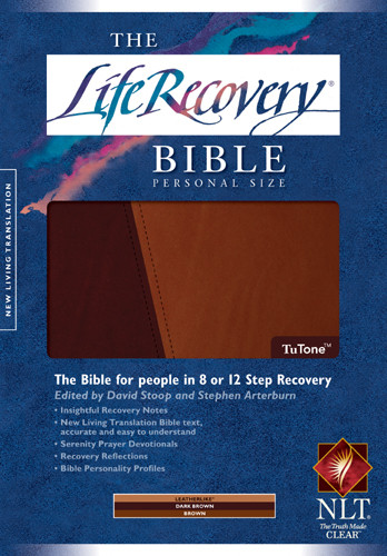 The Life Recovery Bible NLT, Personal Size TuTone - LeatherLike Dark Brown/Brown TuTone