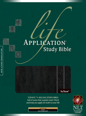 Life Application Study Bible NLT, TuTone - LeatherLike Black/Sculptured Onyx TuTone With thumb index and ribbon marker(s)
