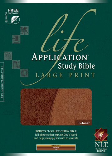 Life Application Study Bible NLT, Large Print, TuTone - LeatherLike Brown/Tan TuTone Brown