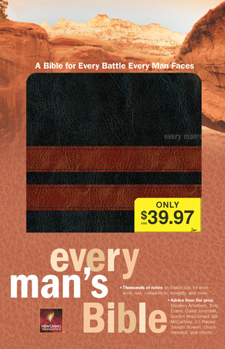 Every Man's Bible NLT, TuTone - LeatherLike Black/Brown TuTone Black