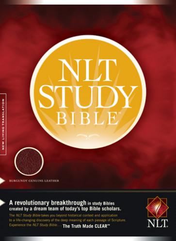 NLT Study Bible - Gen Lthr Pigskin/Cordova Grain Burgundy/maroon