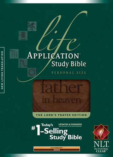 Life Application Study Bible NLT, Personal Size, TuTone (The Lord's Prayer Edition) - LeatherLike Brown With ribbon marker(s)