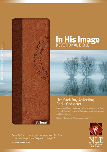 In His Image Devotional Bible NLT, TuTone - LeatherLike Brown/Tan TuTone